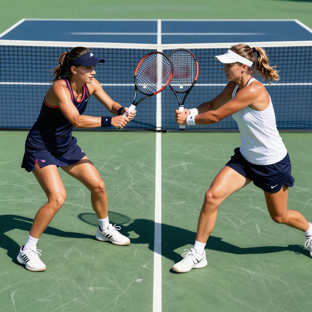 Tennis player serving